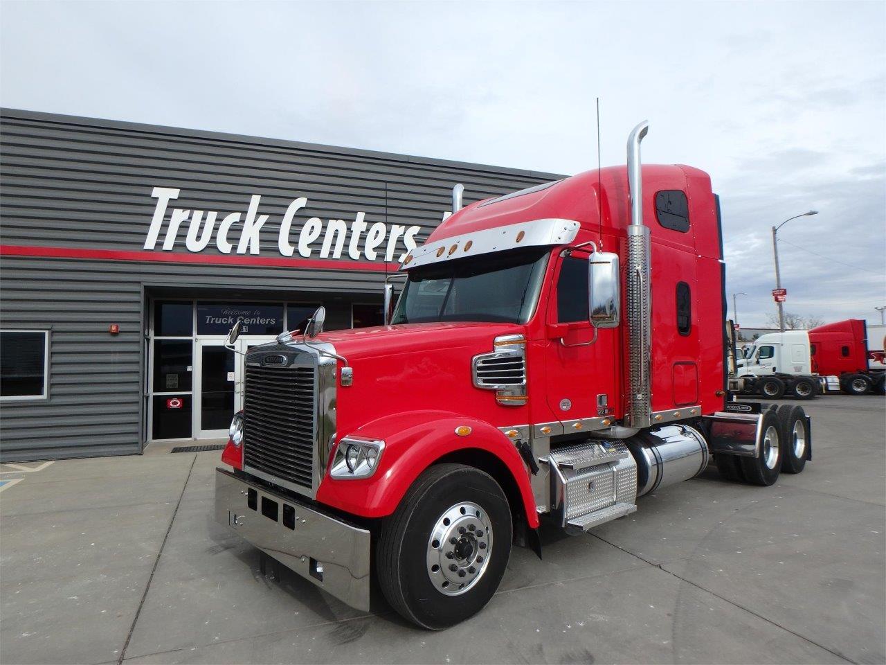 Red Freightliner Sleeper with Hood